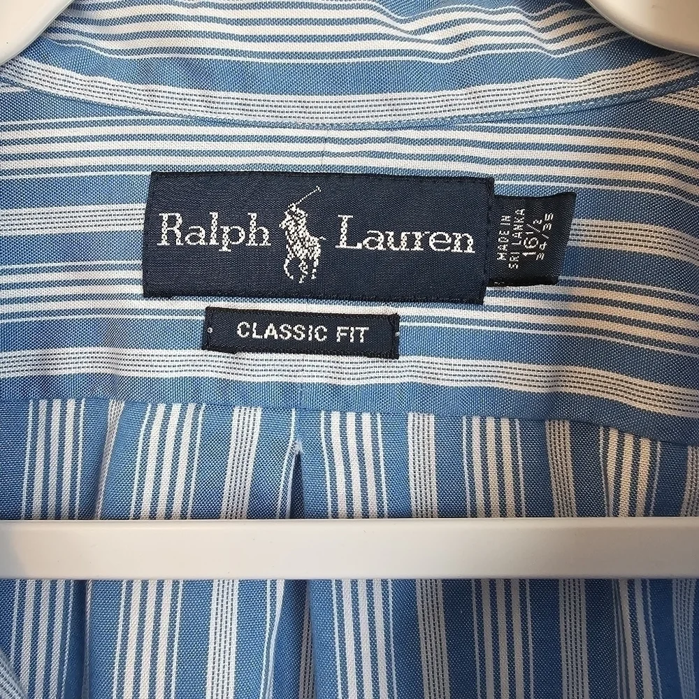 POLO Ralph Lauren men's striped long sleeve dress shirt size 16.5 34 / 35